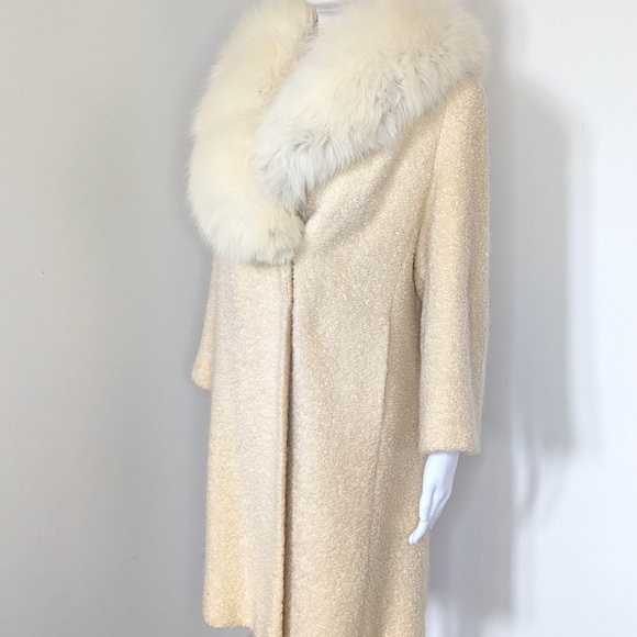 Vintage 1960s Womens Fur/Wool Coat- Size L/XL - Picture 5 of 7